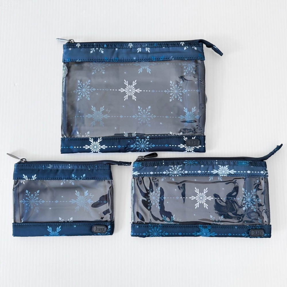 Lug Transport 3-Piece Storage Envelope Set Snowflake Navy NWT Travel Organizers - Picture 4 of 7